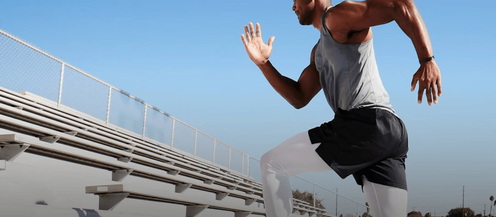 man running stairs